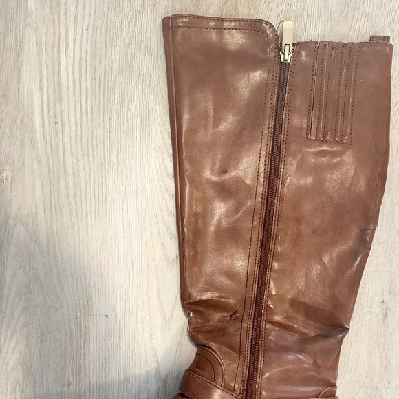 GUESS Tall Faux Leather Knee Boots Sz 8.5 Shoe Booties Boot Shoes - Picture 5 of 11